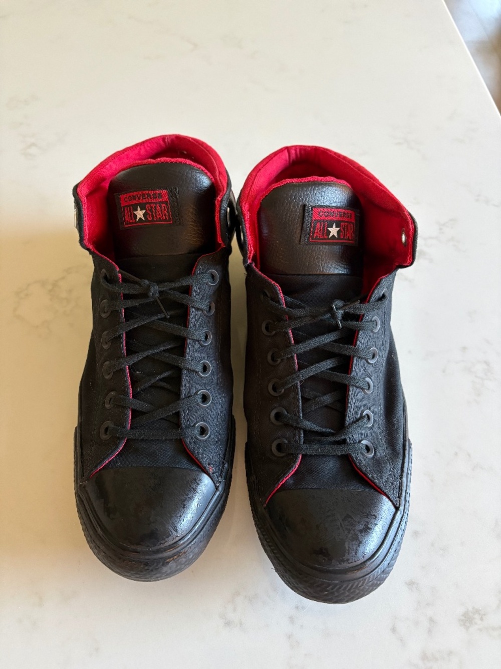 Converse Chuck Taylor CTAS Mens 9.5 High Street High Sneaker Black Red